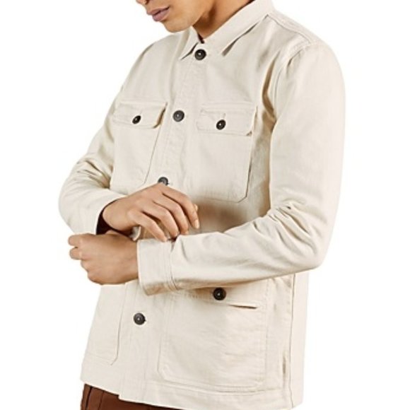 NWT Ted Baker London Mens Utility Jacket in White Cycle Cotton Size L $280 BB412